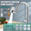 imageCECEFIN 8pcs Filter Cartridges Replacement for Swivel Faucet Water Filter 1um MicroPorous Purifier 12inch Diameter Strong Filterability Element Improve Water ConditionsH Silvery Faucet water filterSilver