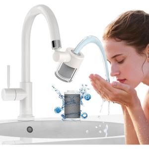 imageCECEFIN 8pcs Filter Cartridges Replacement for Swivel Faucet Water Filter 1um MicroPorous Purifier 12inch Diameter Strong Filterability Element Improve Water ConditionsH WhiteFaucet water filterSilver