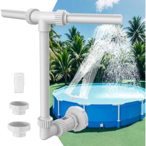 imageCECEFIN PoolFountains for AboveInground Pools  Pool Waterfall Sprinkler for Relaxation Cooling Temperatures 1020 Degrees Water Fun for Friends and Family Swimming Pond Decor ampamp AccessoriesB White Dual Spray Pool Fountain